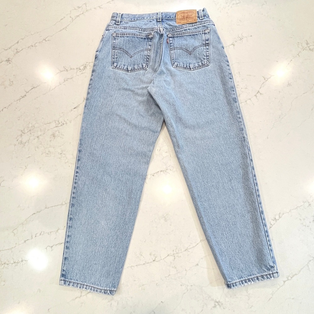 Levi's 550 VTG USA Relaxed Tapered Jeans Womens 14S Short Light Wash High Rise - Picture 2 of 14